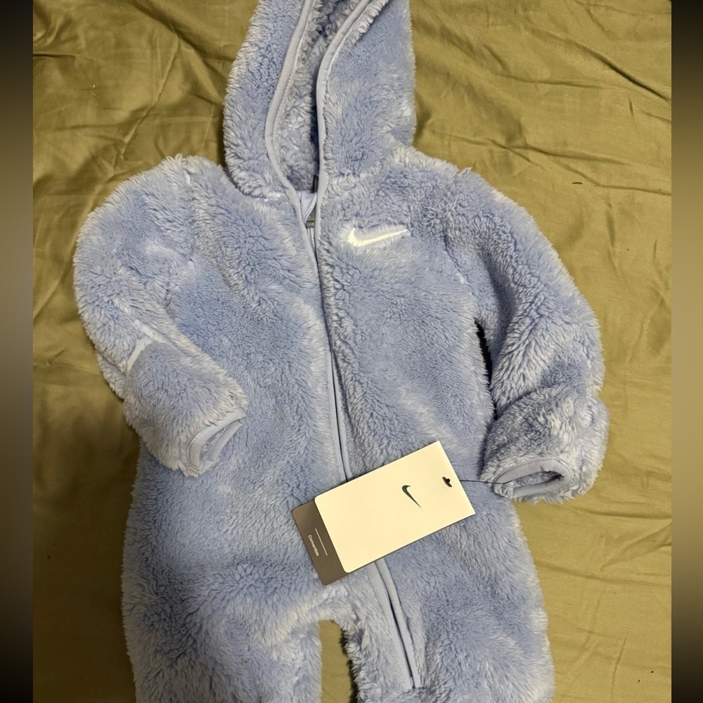 Nike Kids Fuzzy Blue Hooded Jacket